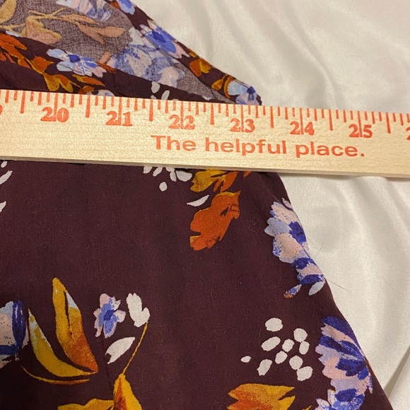 Arizona Jean Co. Floral Mesh Yoke Blouse – Maroon Multi – Size XXL - Picture 7 of 8